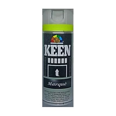 PEINTURE  FLUO JAUNE VIF  DE SIGNALISATION  KEEN  520 ml